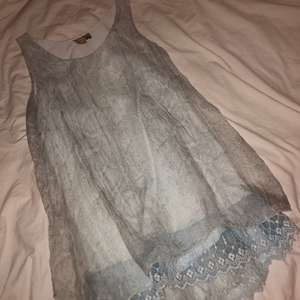 Blue flowy tank top